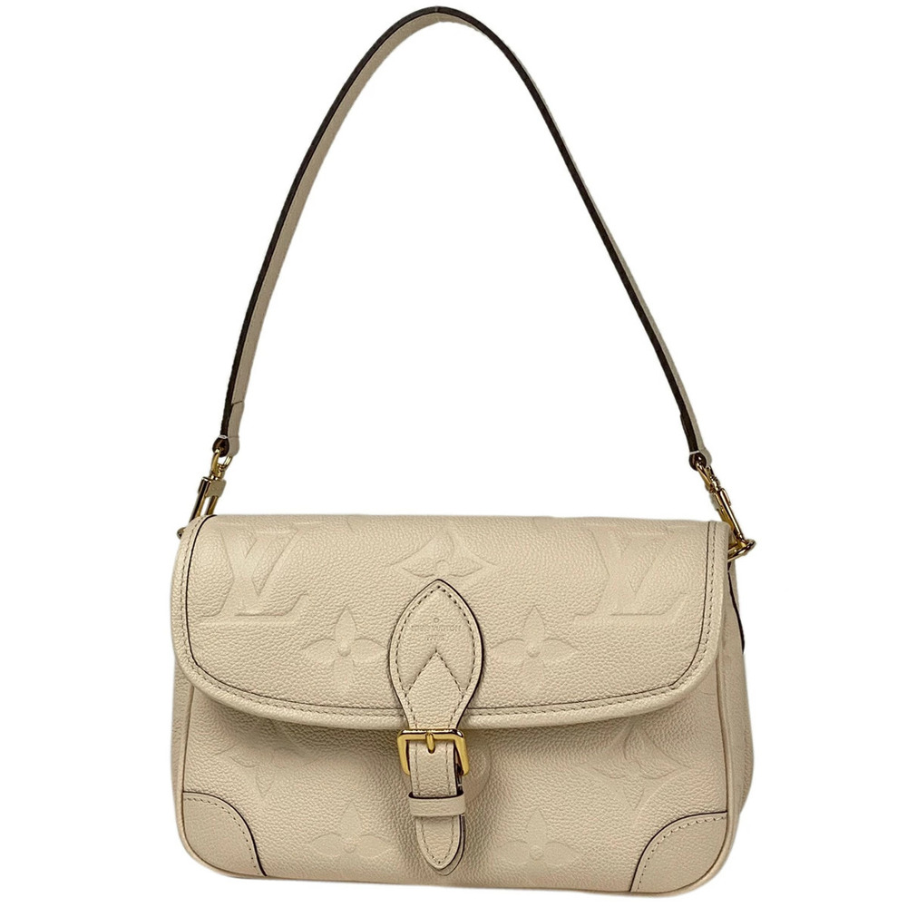 Louis Vuitton Diane Shoulder Bag Handbag Monogram Empreinte Cream White